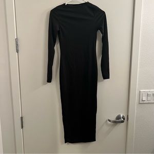 NWT PLT Black Ribbed Midi Dress
